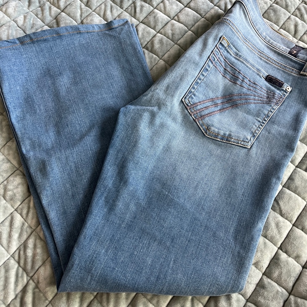 7 For All Mankind Light Blue Boot Cut Jeans